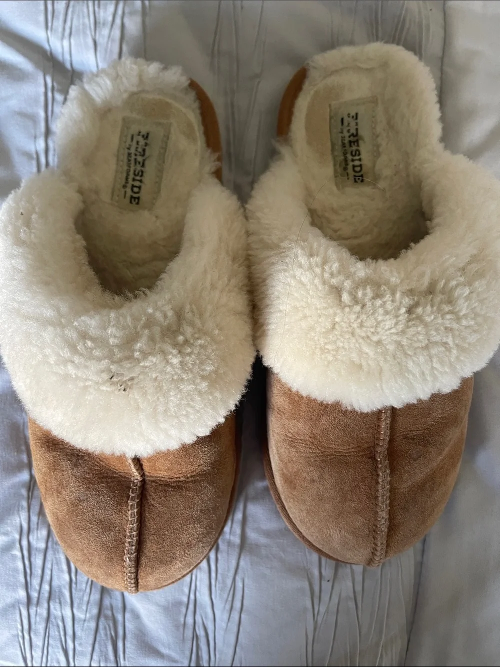 Kids Cozy Slip-On Shearling Slippers - Chestnut